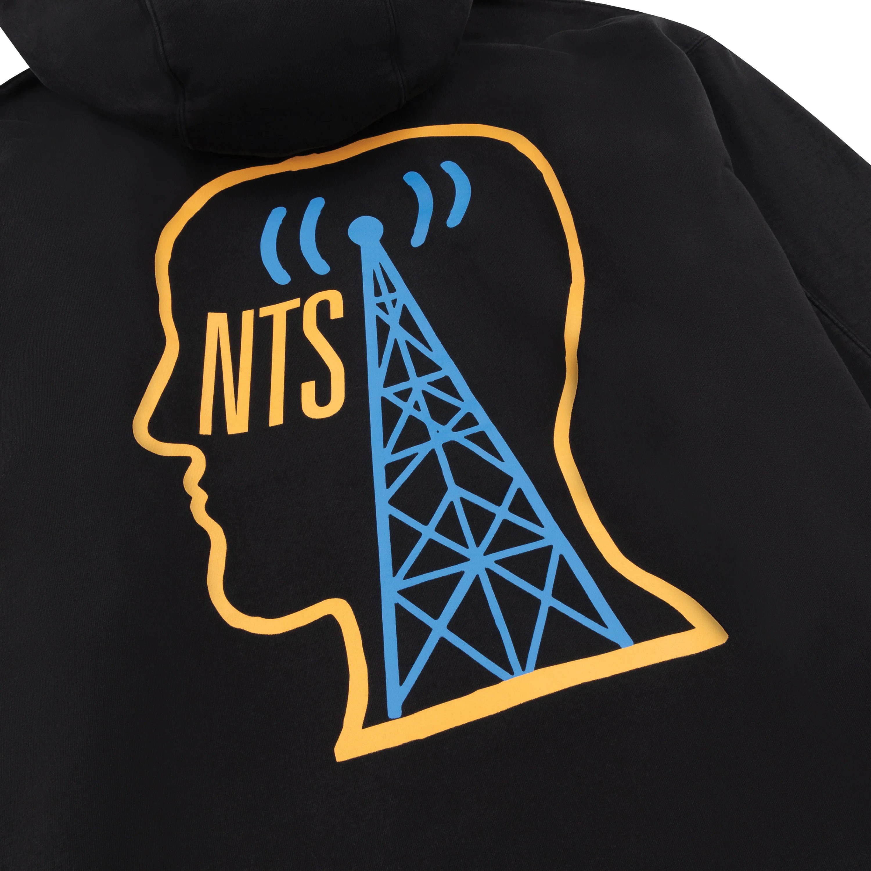 BRAIN DEAD X NTS EAR WORMS ONLY BLACK HOODIE - Image 3