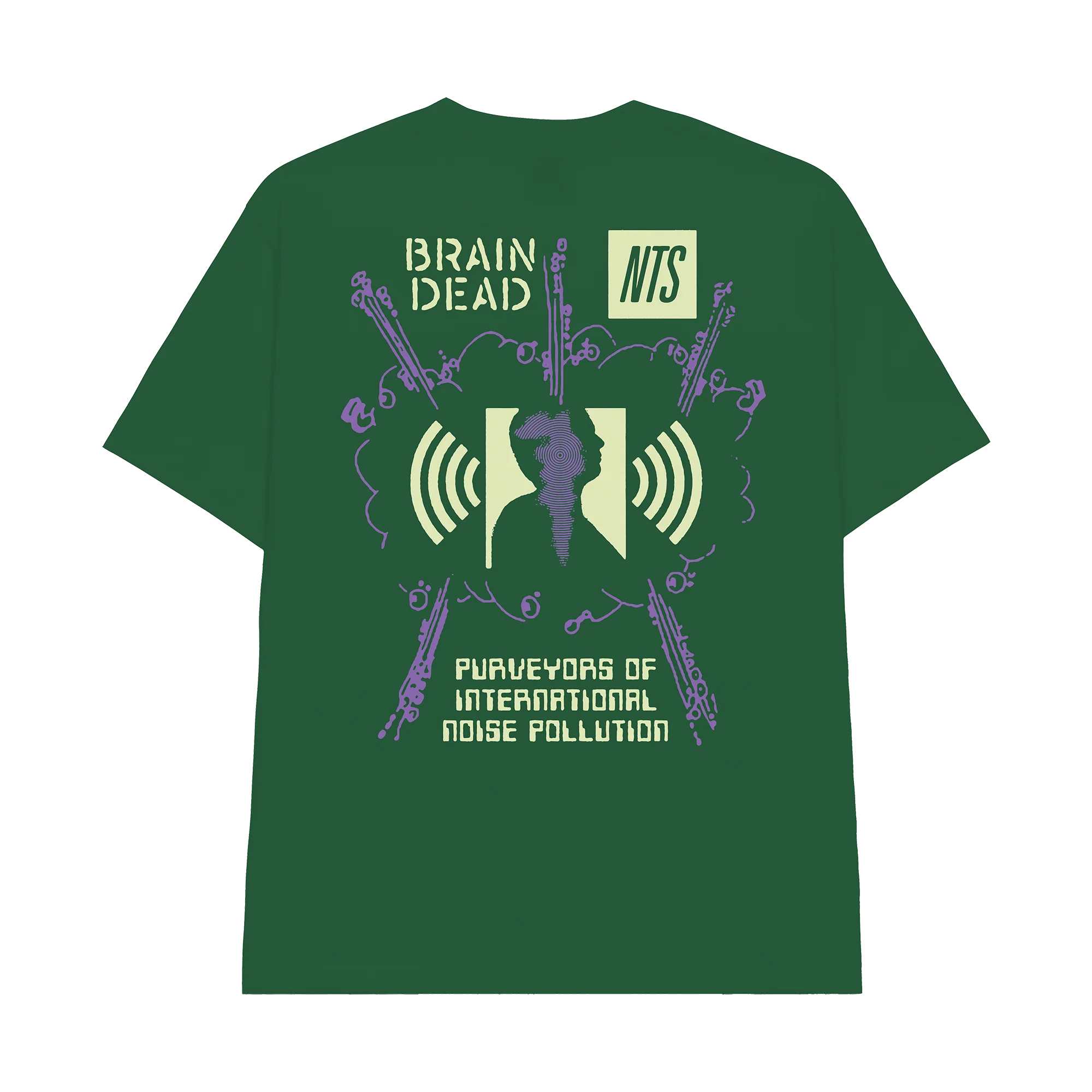 Brain Dead X NTS Noise Pollution Tee - Green