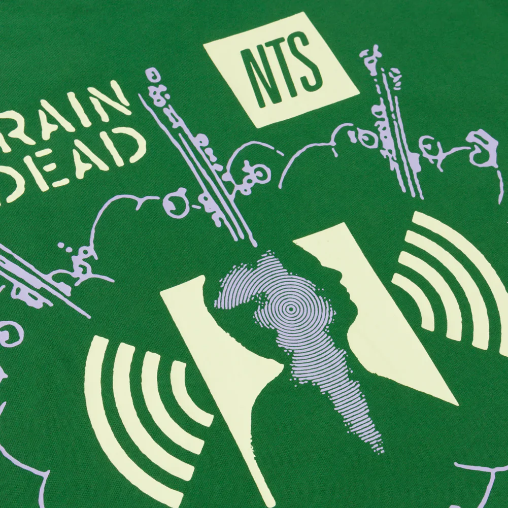 Brain Dead X NTS Noise Pollution Tee - Green - Image 3