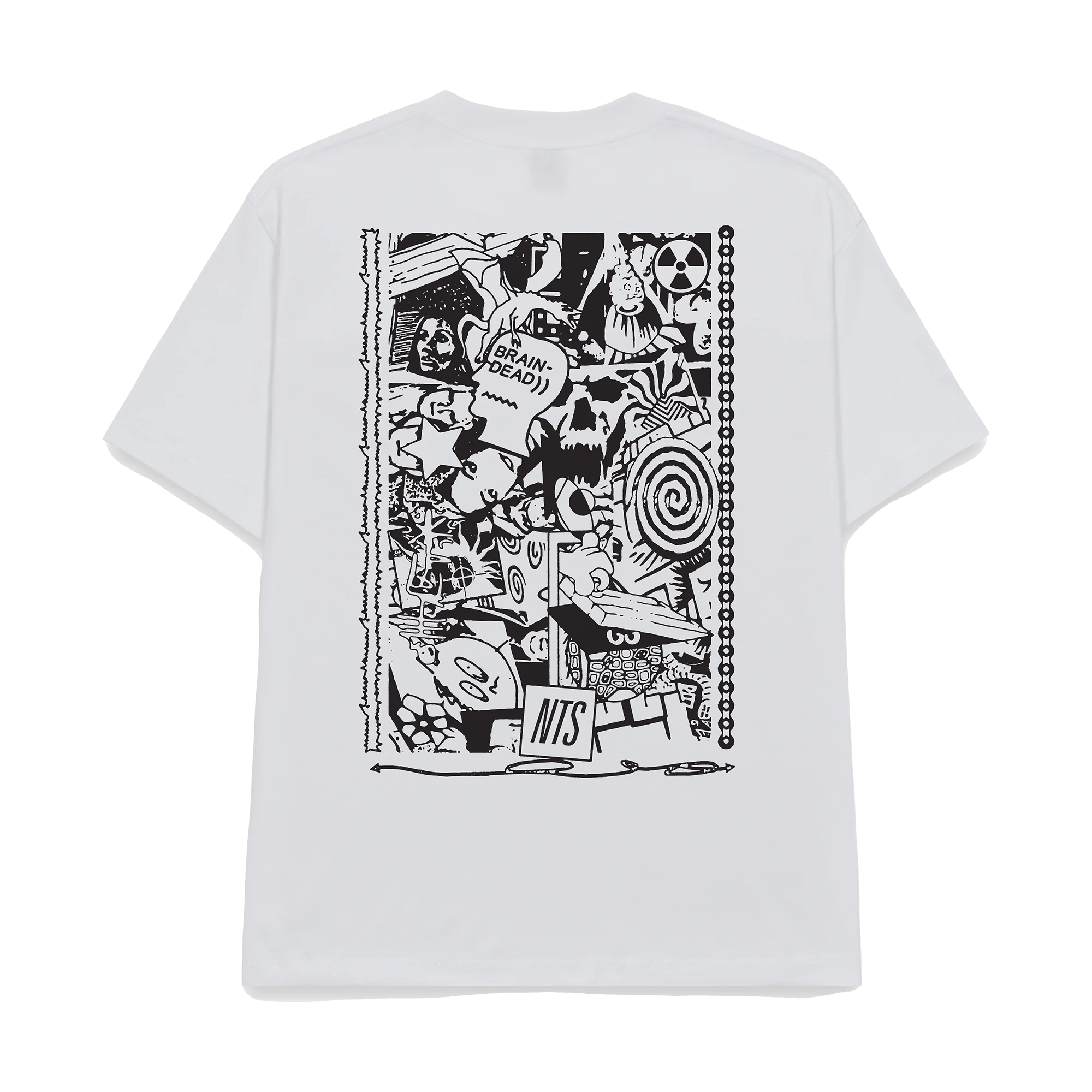 Brain Dead X NTS Noise Tee - White - Image 2