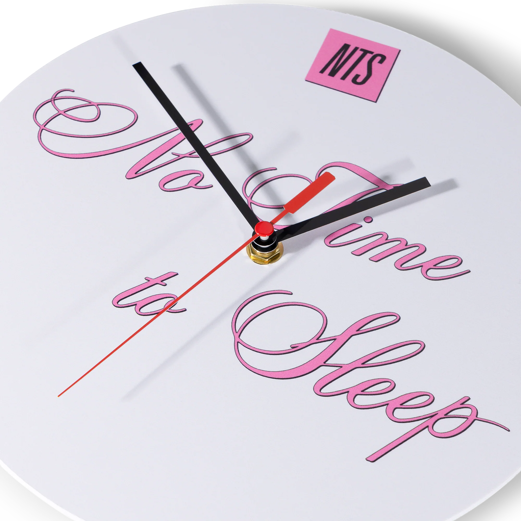 No Time to Sleep Wall Clock – White - Image 2