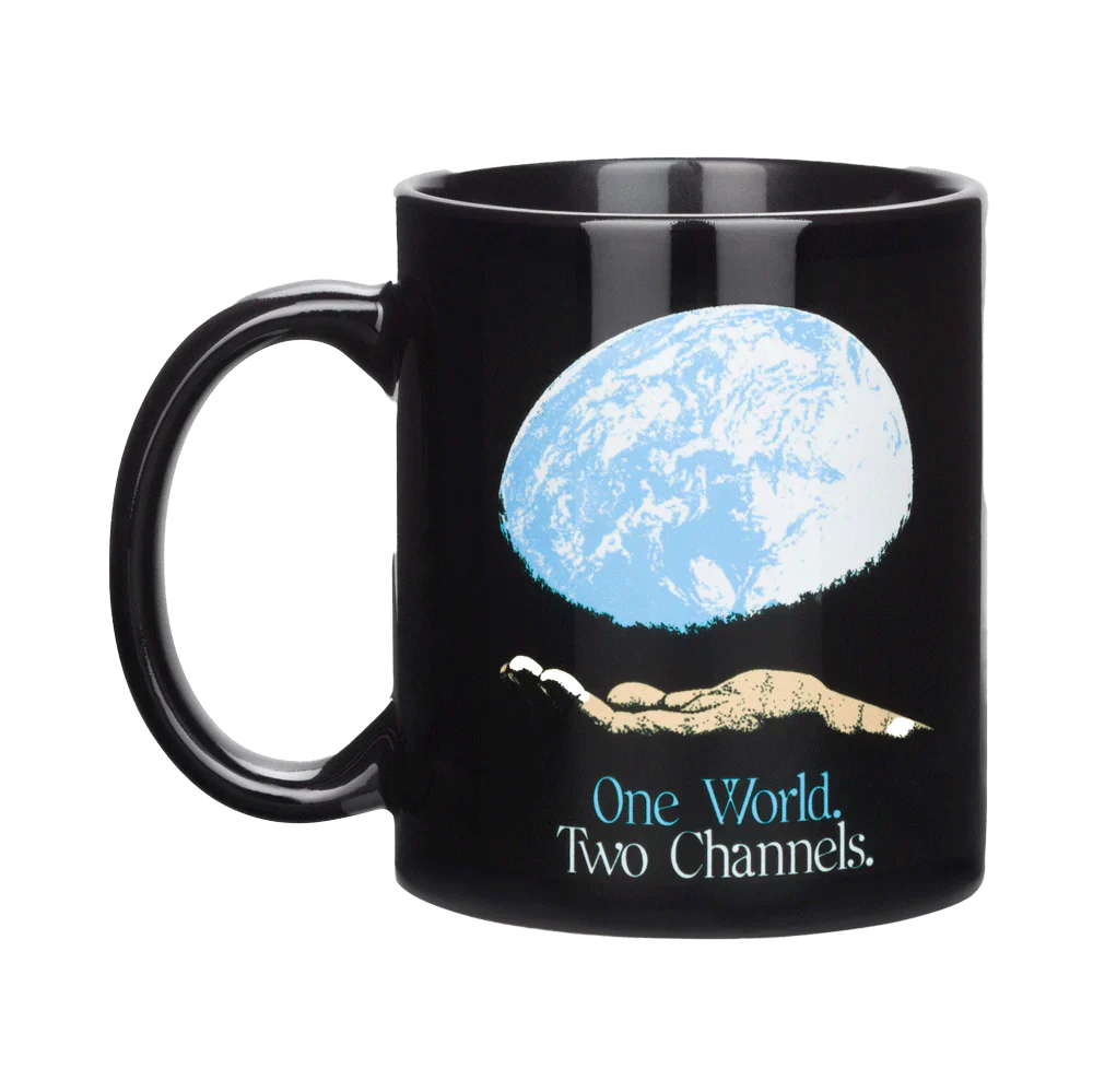 One World Two Channels Mug - Black