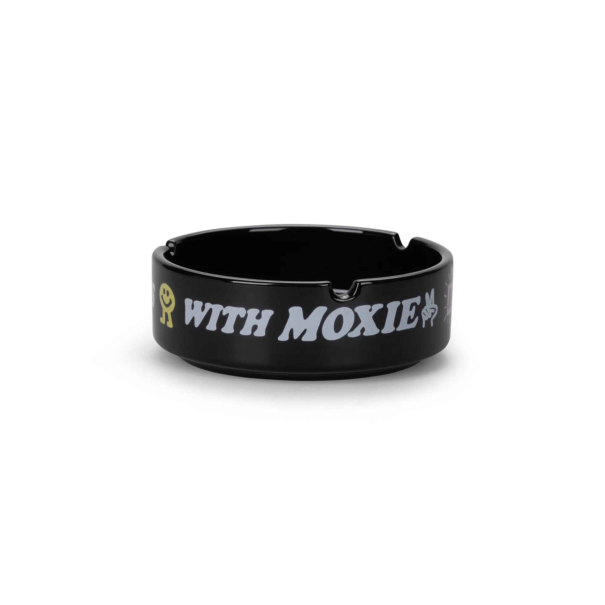 Stress Less with Moxie Ceramic Ashtray - Black - Image 3